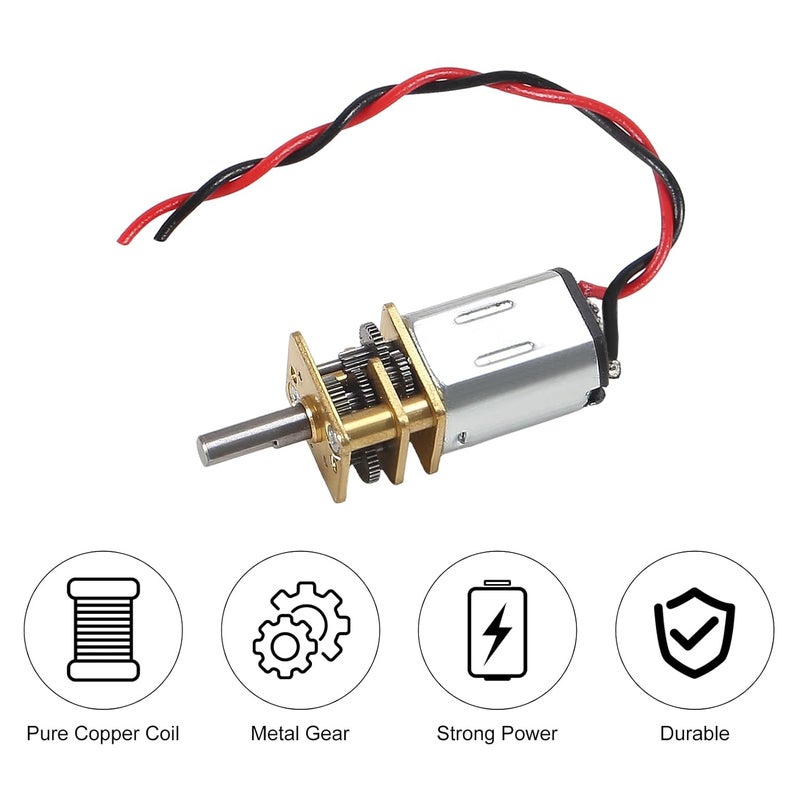 Coliao 3pcs Mini Micro N20 Gear Motor DC 3V-6V Slow Speed Full Metal Gearbox Micro Motor DC Motors for DIY Robot Car RC Toys - Image 5